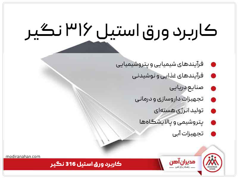 کاربرد ورق استیل 316 نگیر کاربرد ورق استیل 316 نگیر