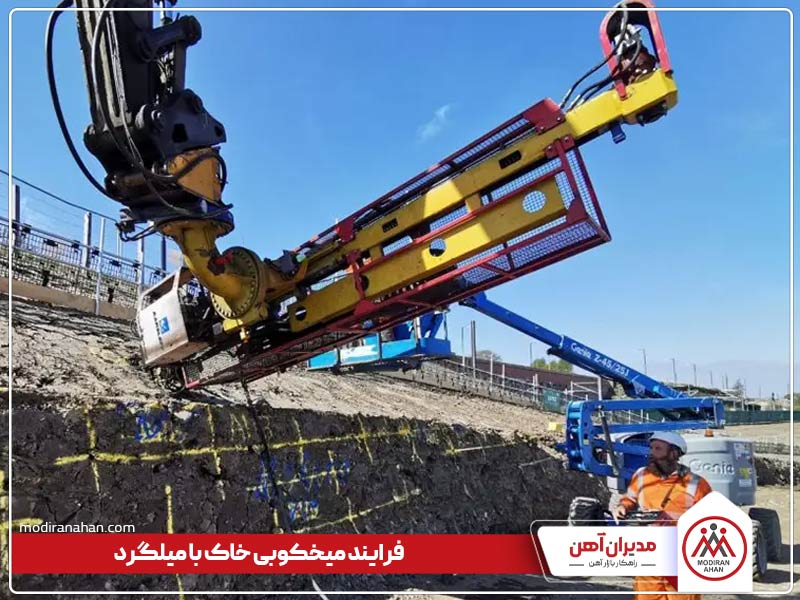 فرایند میخکوبی خاک با میلگرد فرایند میخکوبی خاک با میلگرد